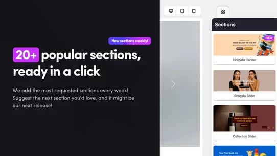 Shopsta Landing Page Builder screenshot