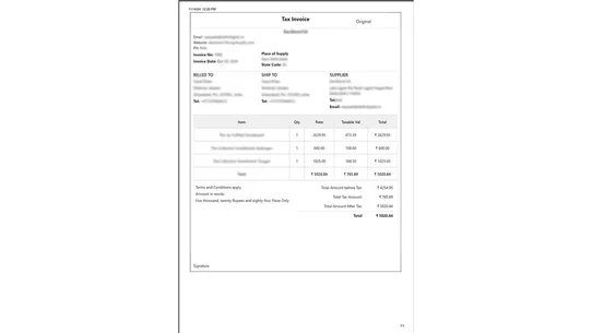 Indian GST Invoice screenshot