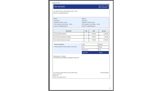 Indian GST Invoice screenshot