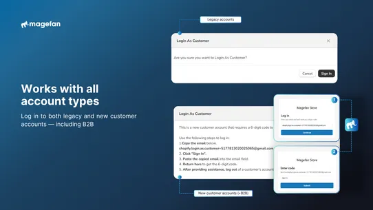 Login as Customer: Support screenshot