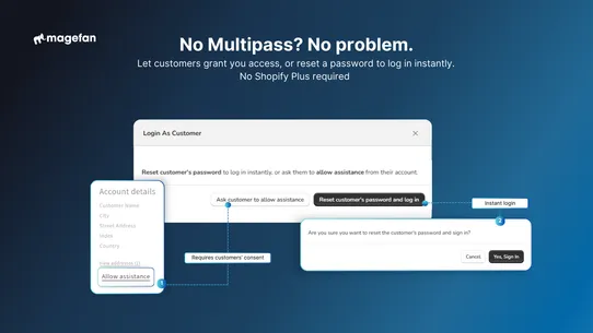 Login as Customer: Support screenshot