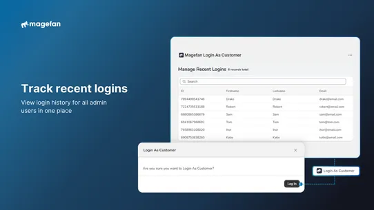 Login as Customer: Support screenshot