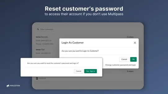 Login As Customer ‑ Magefan screenshot