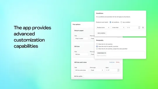 UpCharge Fees Addons Surcharge screenshot