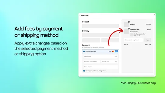 UpCharge Fees Addons Surcharge screenshot