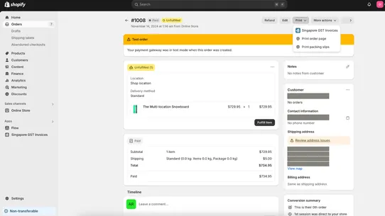 Singapore GST Invoices screenshot