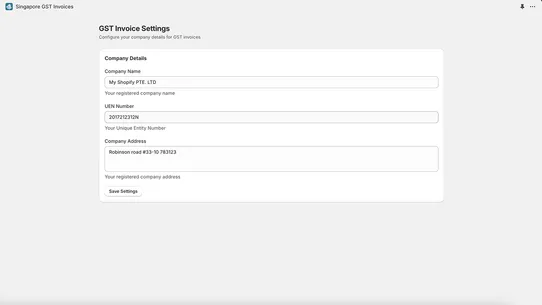 Singapore GST Invoices screenshot