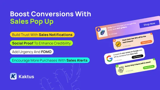 FOMO:Social Proof+Sales Pop Up screenshot