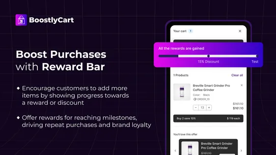 BoostlyCart Cart Drawer Upsell screenshot