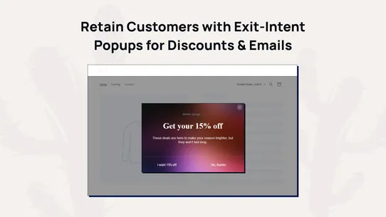 K: Exit Intent Popup screenshot