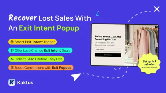 Exit Pop Up: Exit Intent Popup screenshot