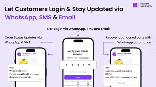 Lucent ‑ OTP Login &amp; Notify screenshot