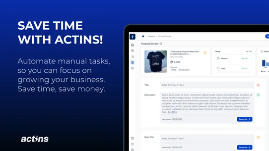 Actins | AI Product Data screenshot