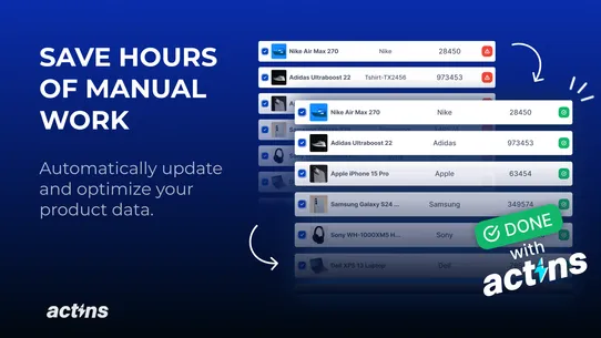Actins | AI Product Data screenshot