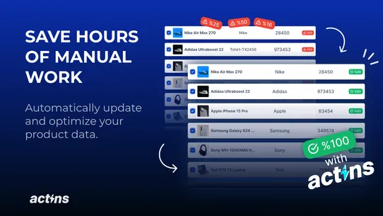 Actins | AI Product Data screenshot