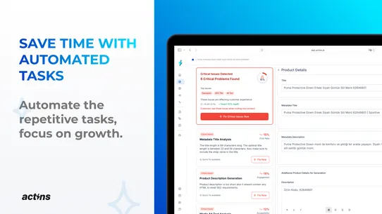 Actins | AI Product Data screenshot