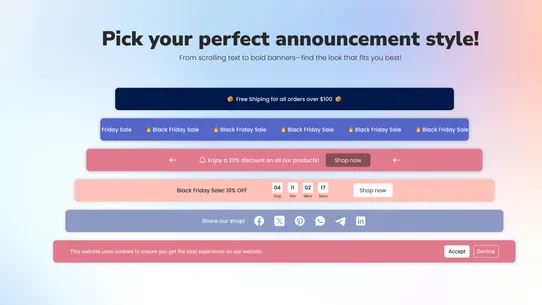 Annify Announcement Bar screenshot