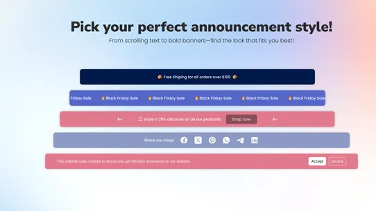 Annify Announcement Bar screenshot