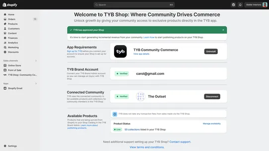 TYB Shop: Community Commerce screenshot