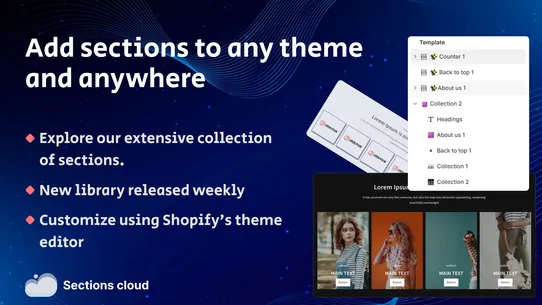 Sections Cloud: Theme Sections screenshot