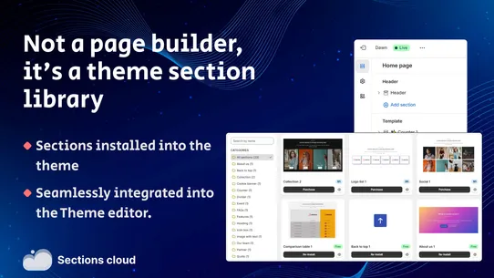 Sections Cloud: Theme Sections screenshot