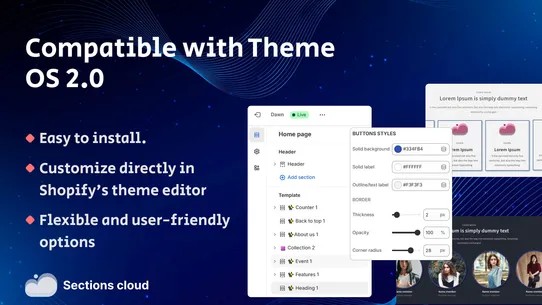 Sections Cloud: Theme Sections screenshot