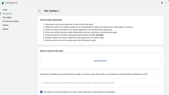 Tarificador Chile screenshot