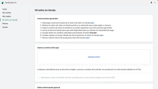 Tarificador Chile screenshot