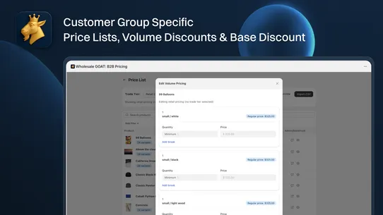 Wholesale GOAT: B2B Pricing screenshot