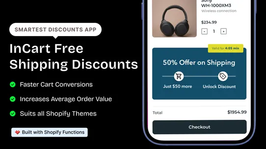 InCart Free Shipping Discounts screenshot