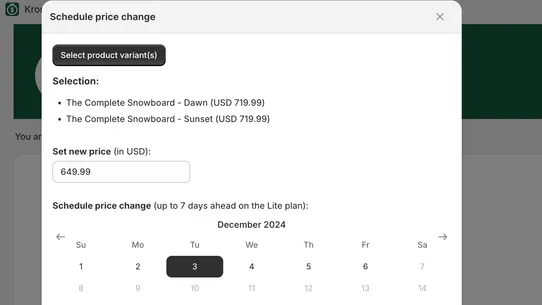 Kronos Price Scheduler screenshot