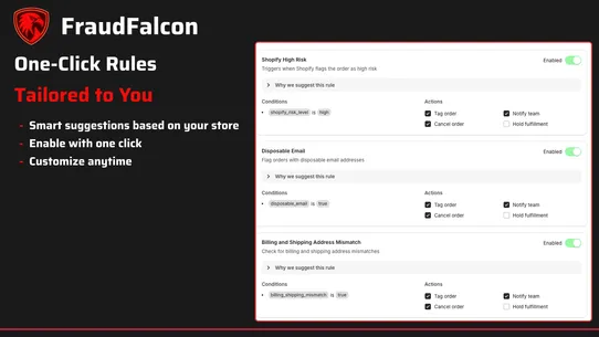 Fraud Falcon ‑ Fraud Rules screenshot