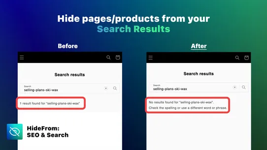 HideFrom: SEO &amp; Search screenshot