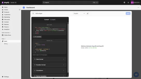 Delm ‑ Estimated Delivery Date screenshot