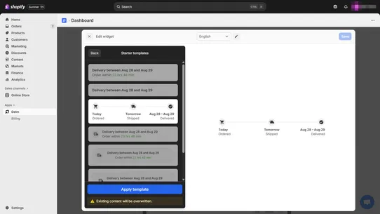 Delm ‑ Estimated Delivery Date screenshot