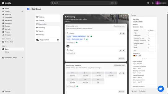 Delm ‑ Estimated Delivery Date screenshot