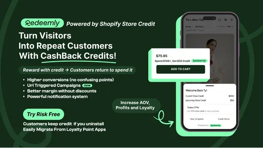 Redeemly Store Credit Cashback screenshot