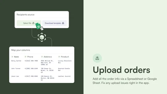 Send To Many Bulk Order Upload screenshot