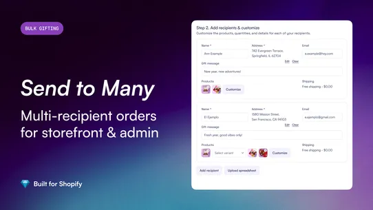 Send To Many Bulk Order Import screenshot