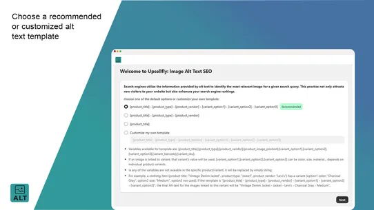 UpsellFly: Image Alt Text SEO screenshot
