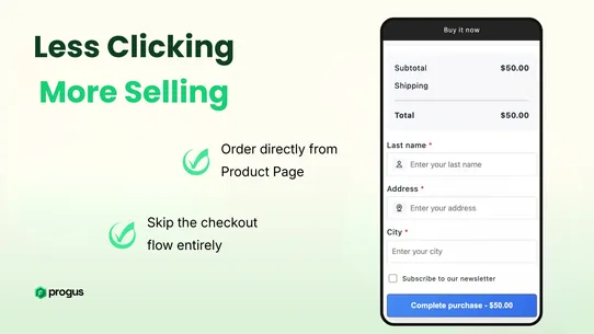 Progus COD Form screenshot