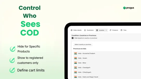 Progus COD Form screenshot