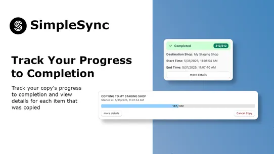 Simple Sync ‑ Copy Your Store screenshot