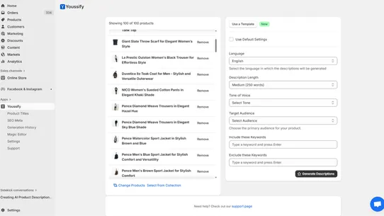 Youssify: Product Descriptions screenshot