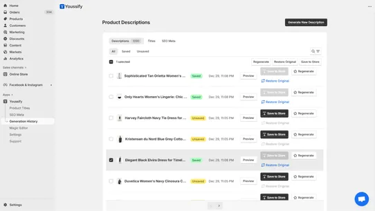 Youssify: Product Descriptions screenshot