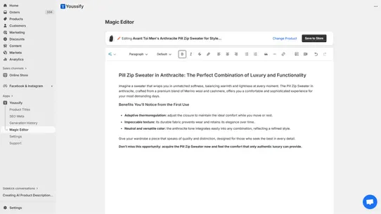 Youssify: Product Descriptions screenshot