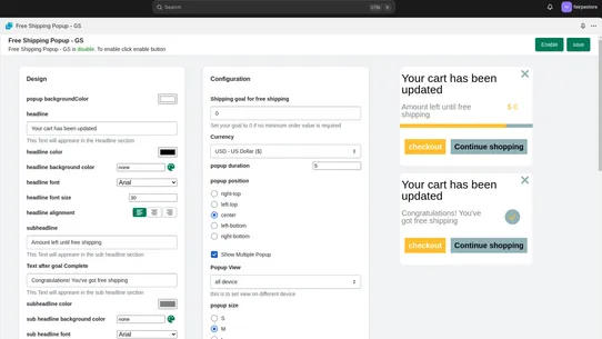 Free Shipping Popup ‑ GS screenshot
