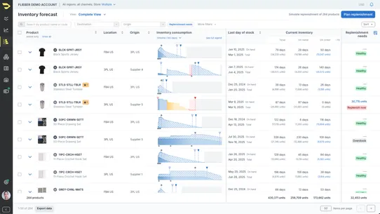 Flieber | Inventory planning screenshot