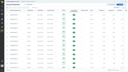 Flieber | Inventory planning screenshot