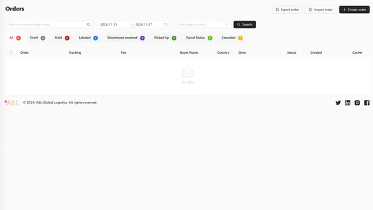 ASL Global Logistics Inc screenshot